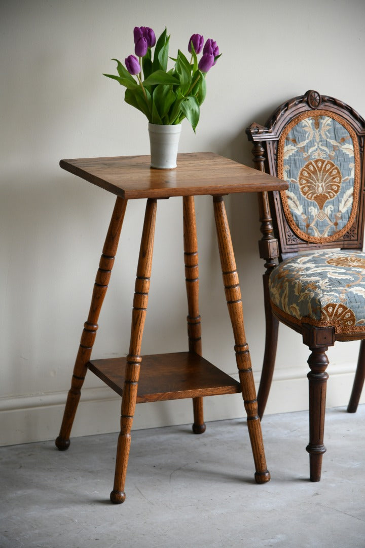 Square Oak Two Tier Table