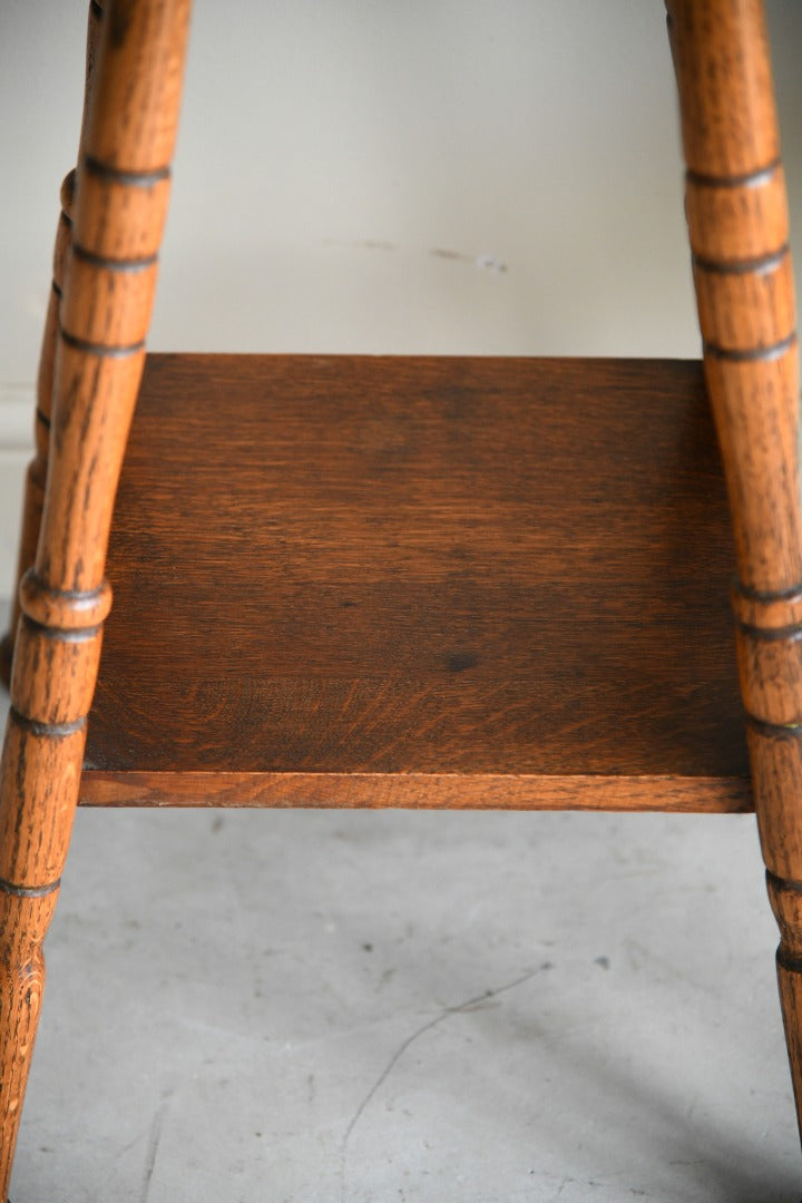 Square Oak Two Tier Table