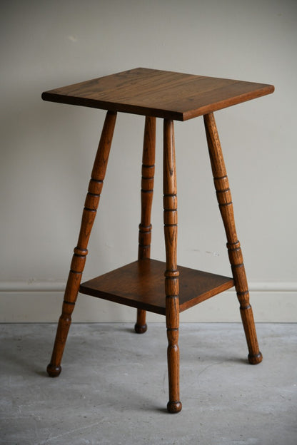 Square Oak Two Tier Table