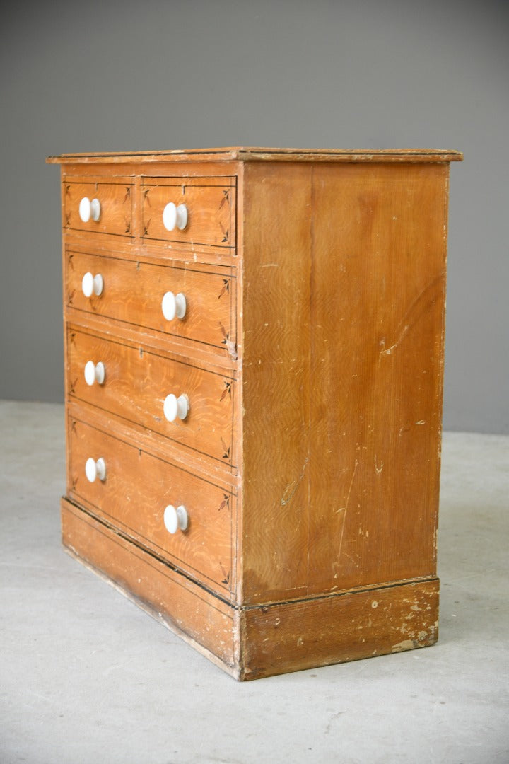 Antique Grained Pine Chest of Drawers