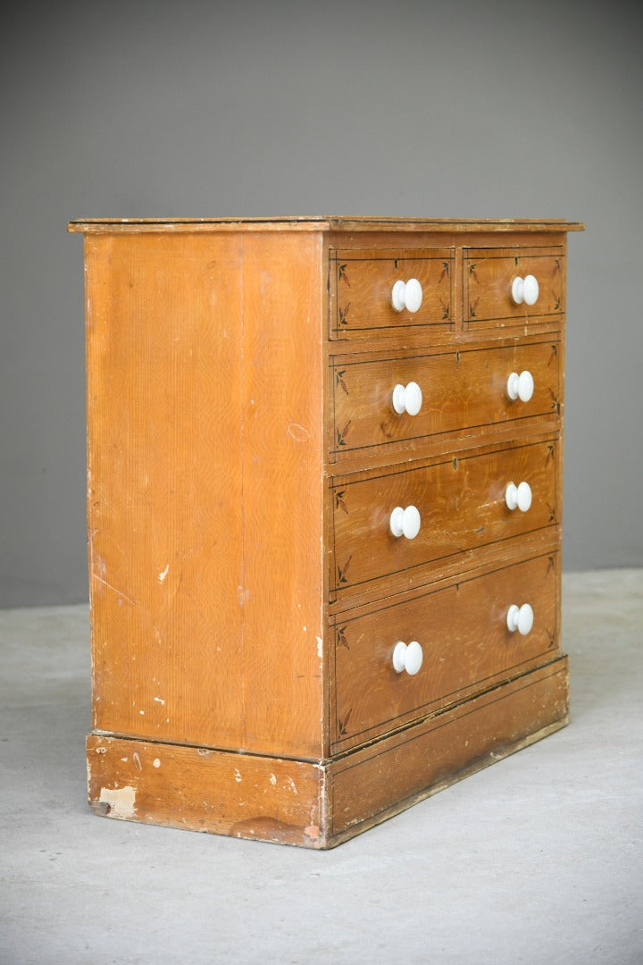 Antique Grained Pine Chest of Drawers