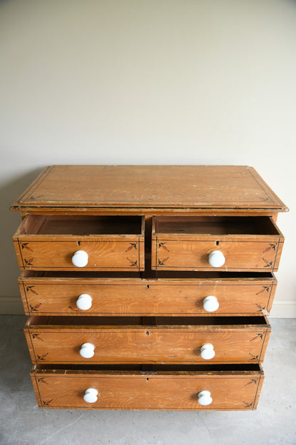 Antique Grained Pine Chest of Drawers