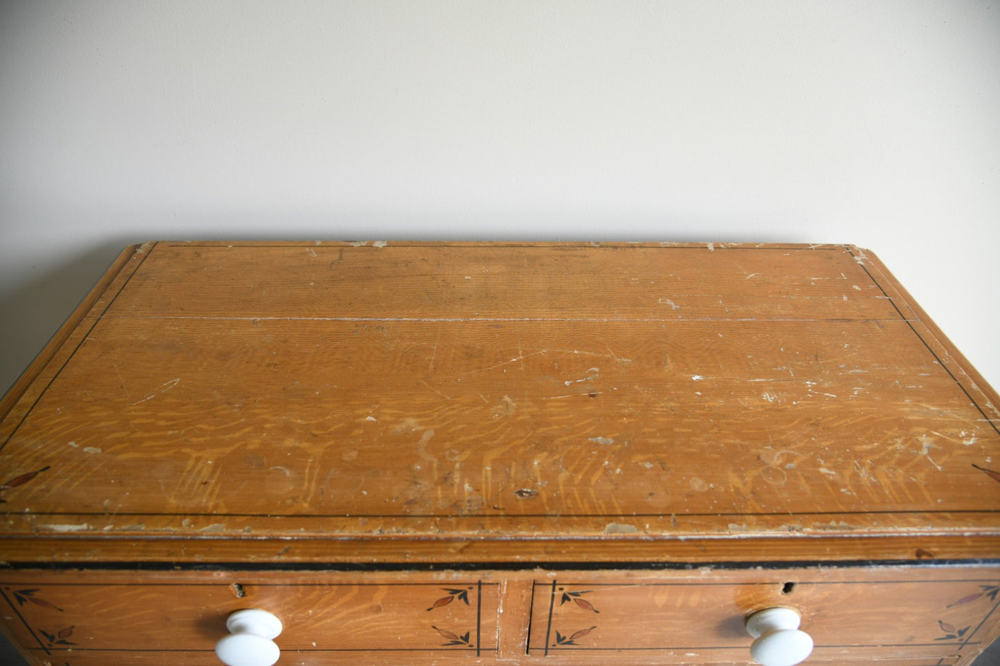 Antique Grained Pine Chest of Drawers