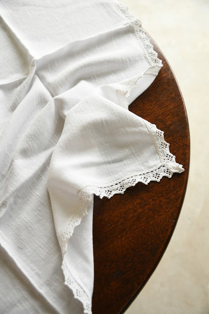 Small Square Off White Linen Tablecloth