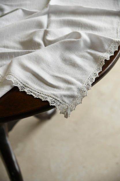 Small Square Off White Linen Tablecloth