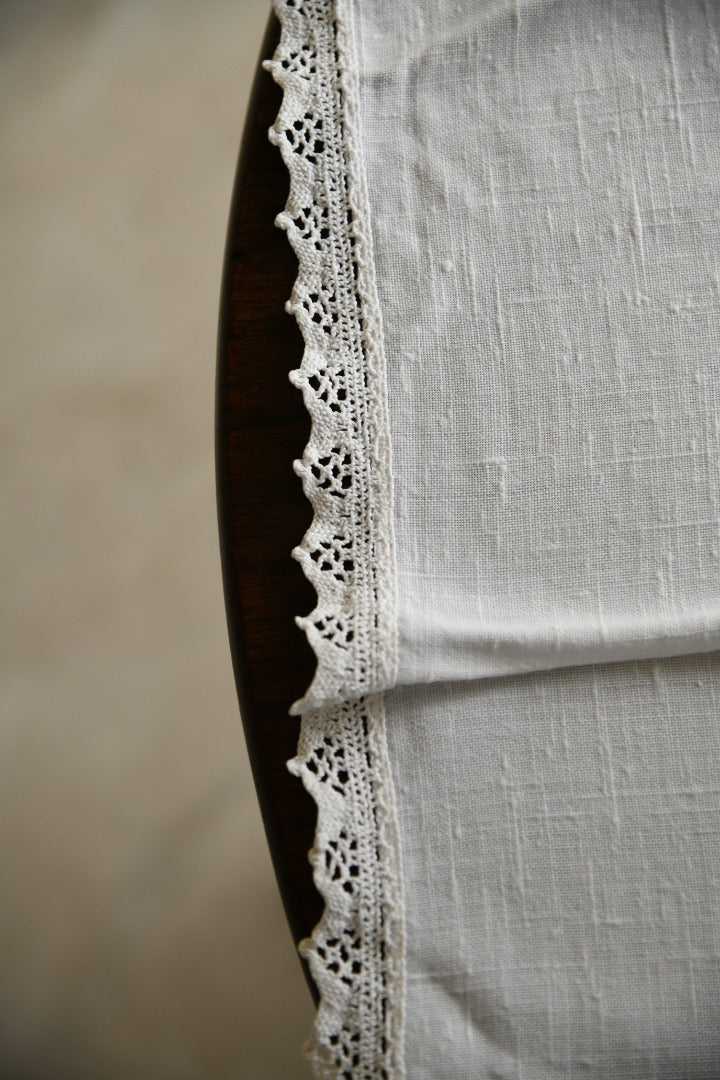 Small Square Off White Linen Tablecloth