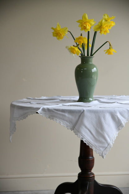 Small Square Off White Linen Tablecloth