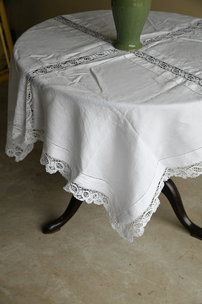 Good Quality Lace and Linen Tablecloth