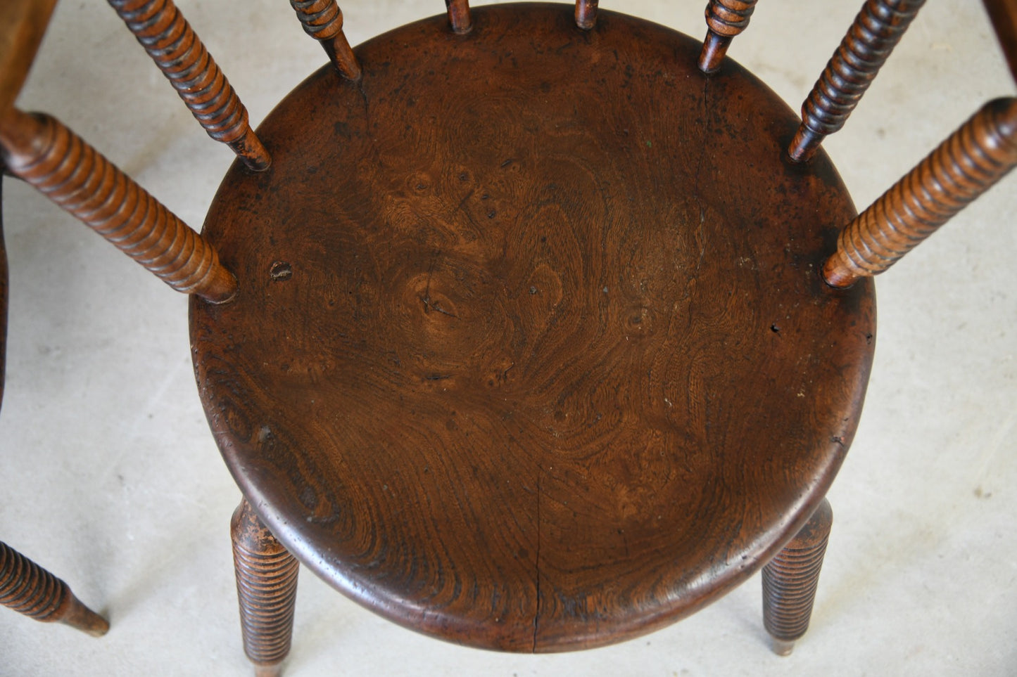 Pair Elm and Beech Bobbin Chairs