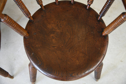 Pair Elm and Beech Bobbin Chairs