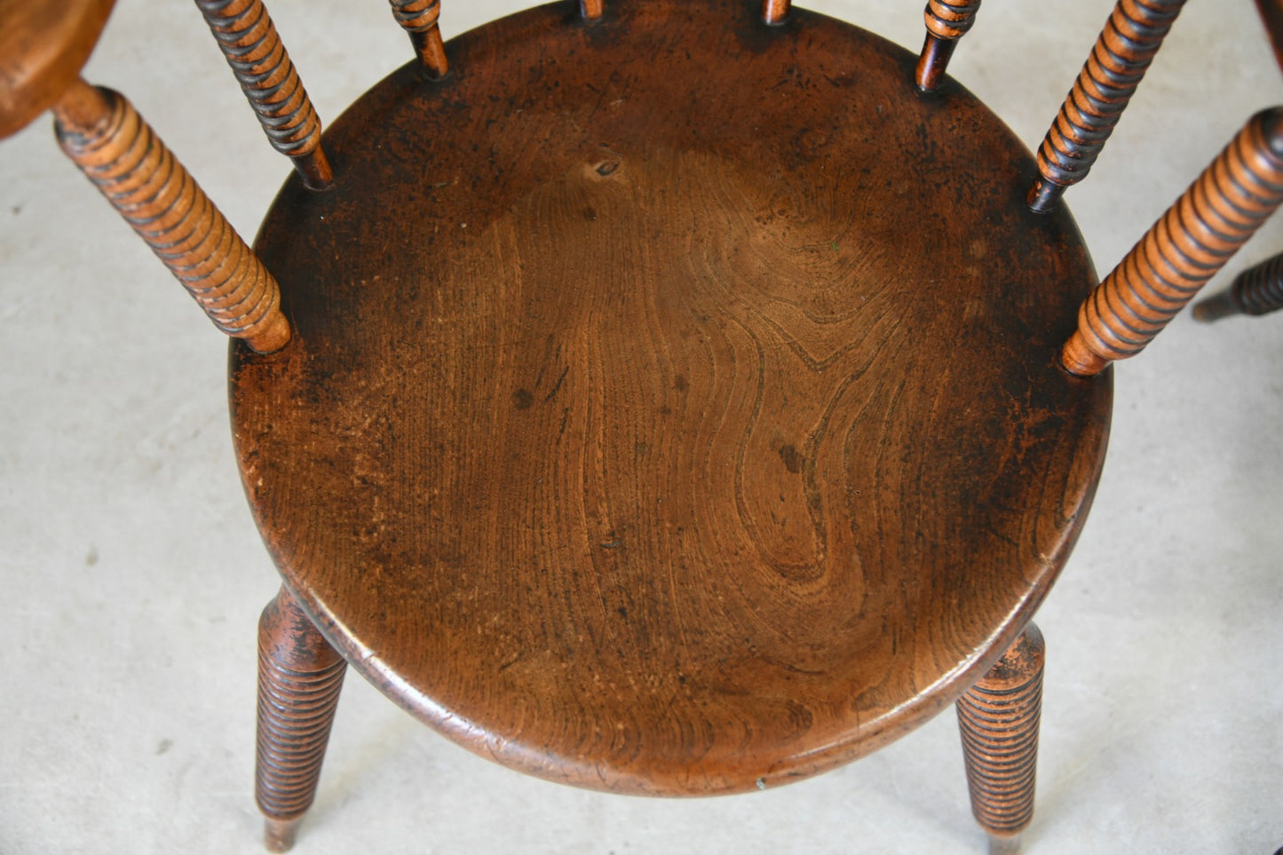 Pair Elm and Beech Bobbin Chairs