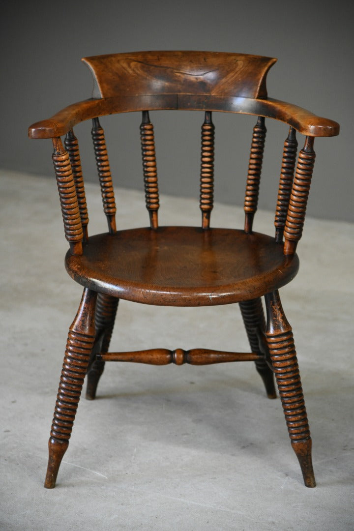 Pair Elm and Beech Bobbin Chairs