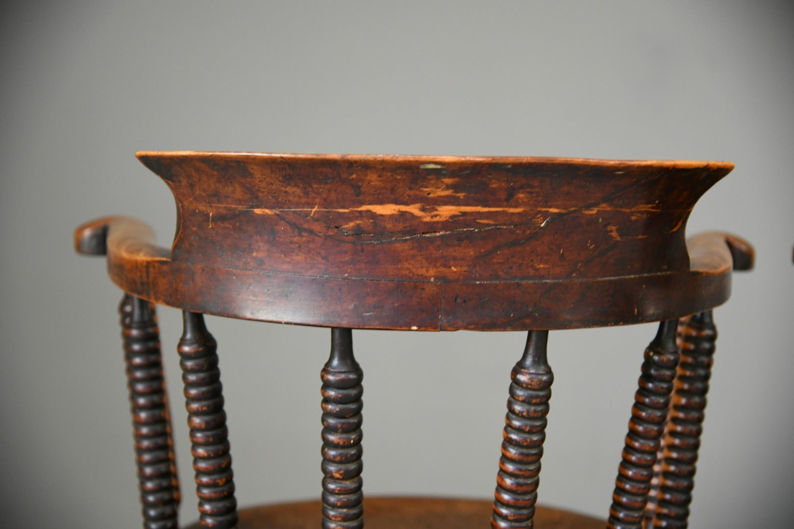 Pair Elm and Beech Bobbin Chairs