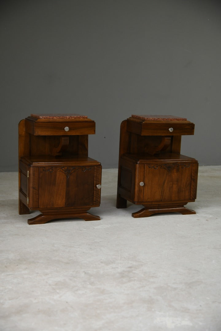 Pair French Art Deco Bedside Cabinets