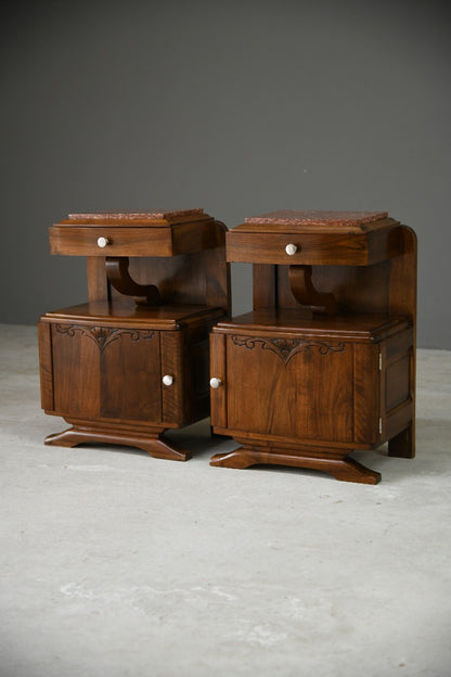 Pair French Art Deco Bedside Cabinets