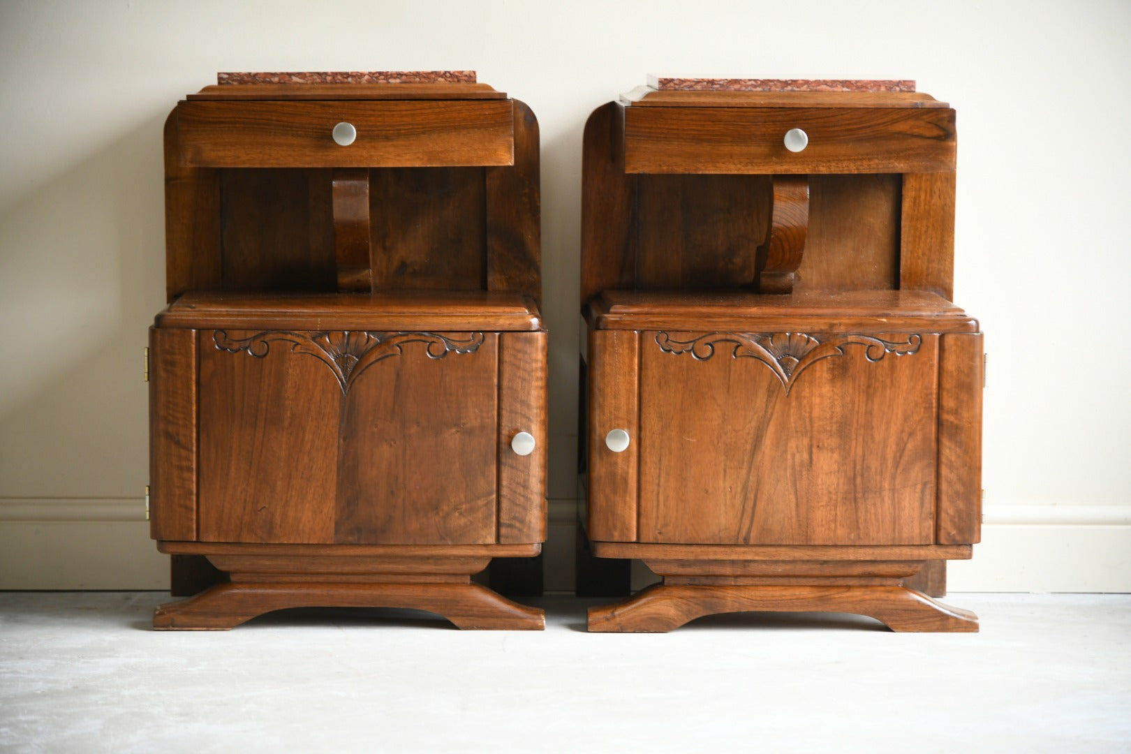 Pair French Art Deco Bedside Cabinets