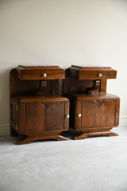 Pair French Art Deco Bedside Cabinets