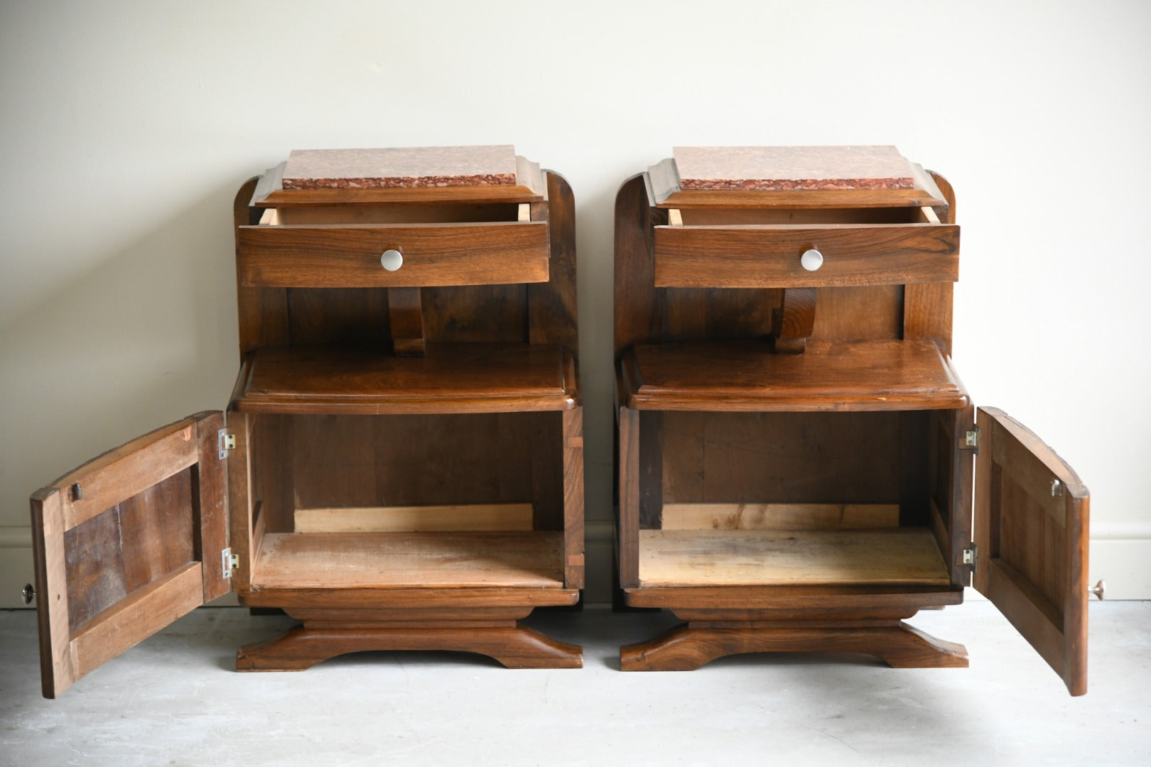 Pair French Art Deco Bedside Cabinets