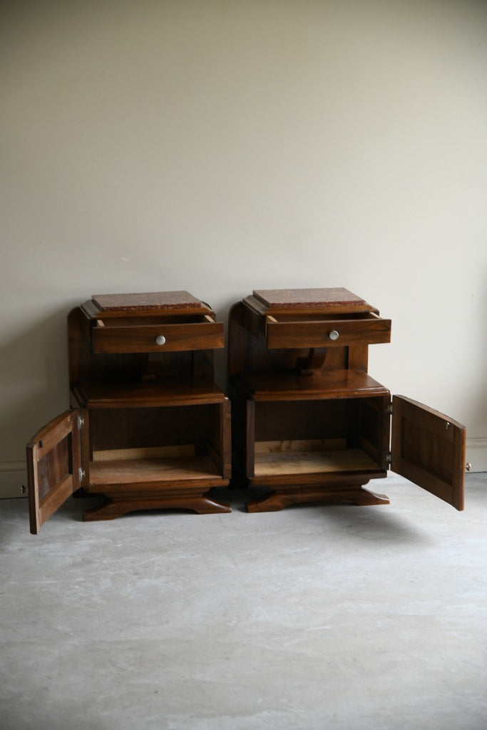 Pair French Art Deco Bedside Cabinets