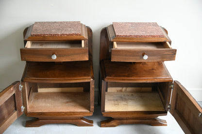 Pair French Art Deco Bedside Cabinets