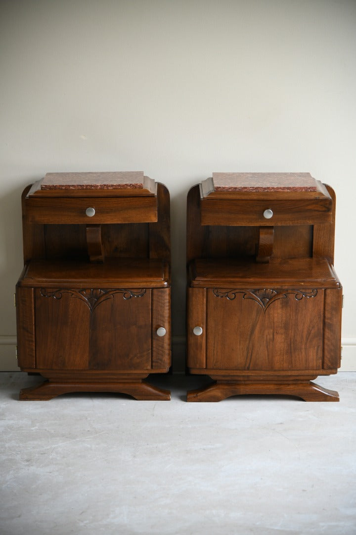 Pair French Art Deco Bedside Cabinets