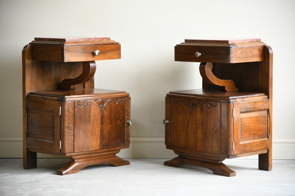 Pair French Art Deco Bedside Cabinets