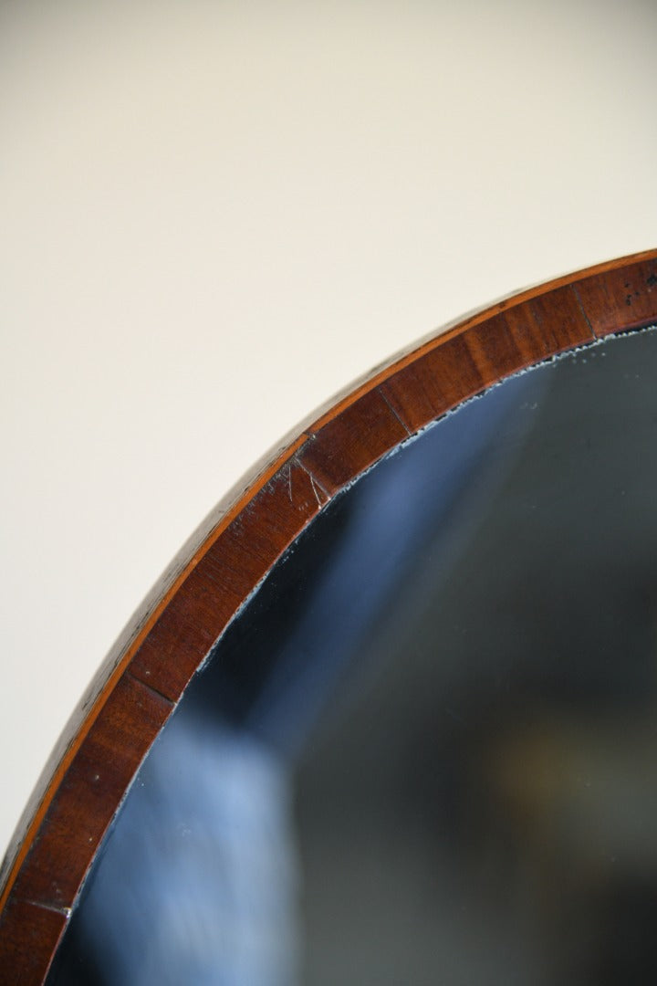 Antique Mahogany Oval Shaving Mirror