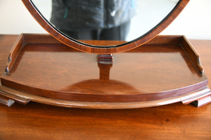 Antique Mahogany Oval Shaving Mirror