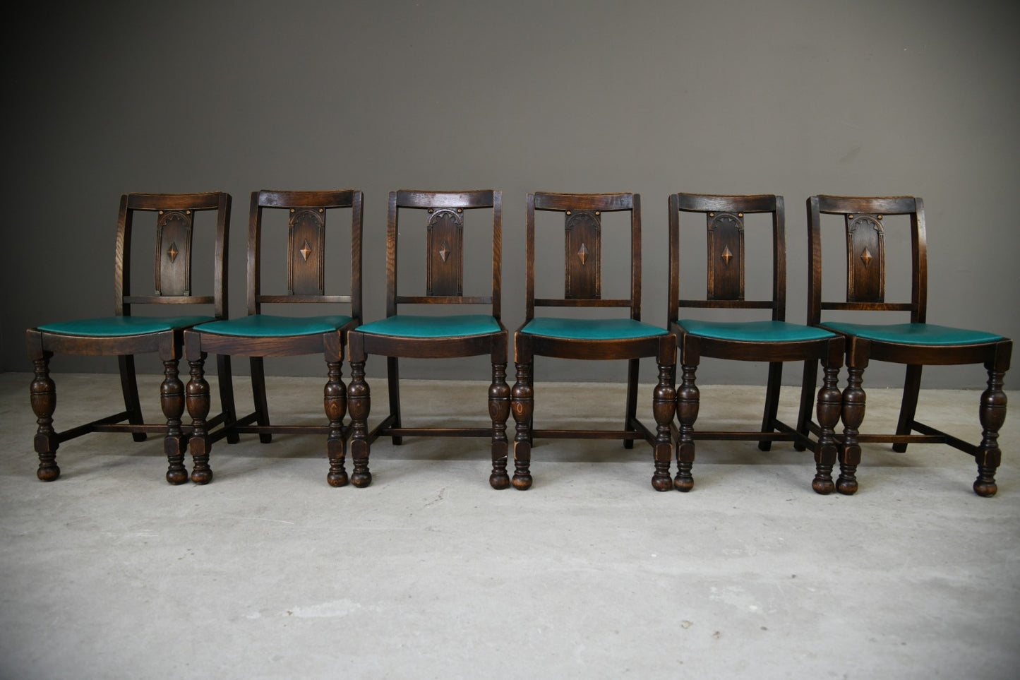 6 Early 20th Century Oak Dining Chairs