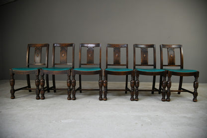 6 Early 20th Century Oak Dining Chairs