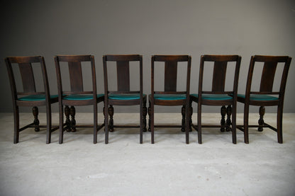 6 Early 20th Century Oak Dining Chairs