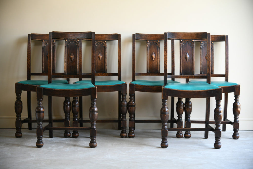 6 Early 20th Century Oak Dining Chairs