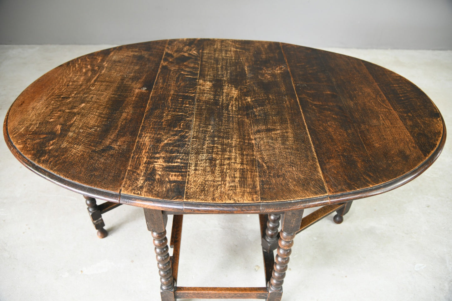 Oak Bobbin Drop Leaf Table