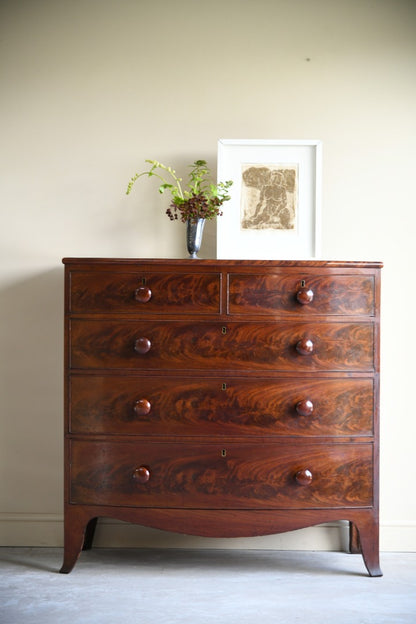 Antique Mahogany Bow Front Chest of Drawers