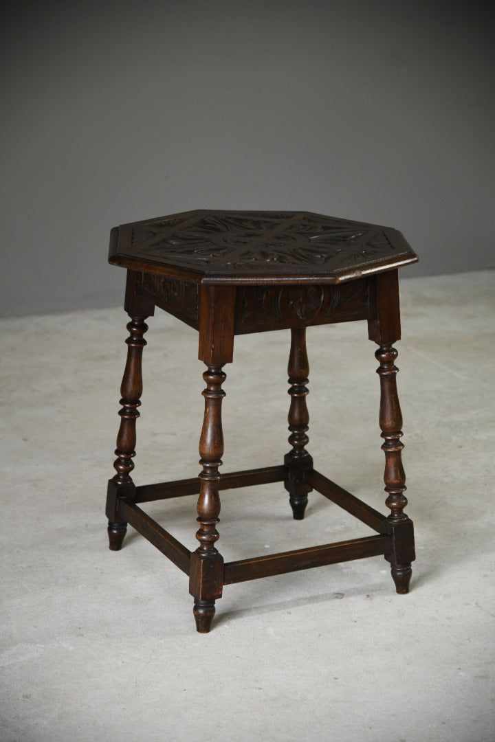 Carved Octagonal Occasional Table