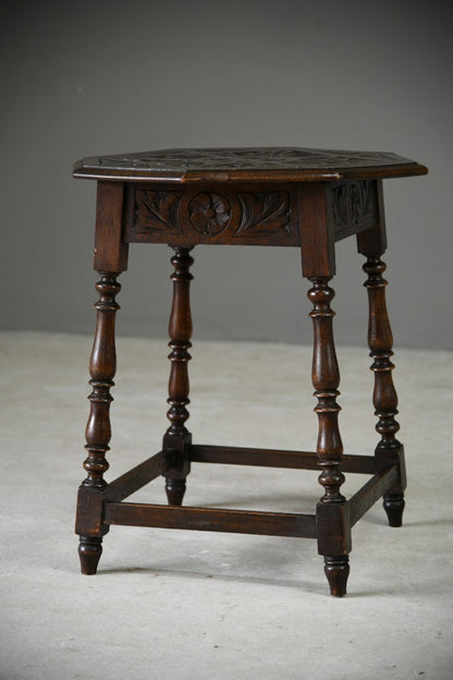 Carved Octagonal Occasional Table