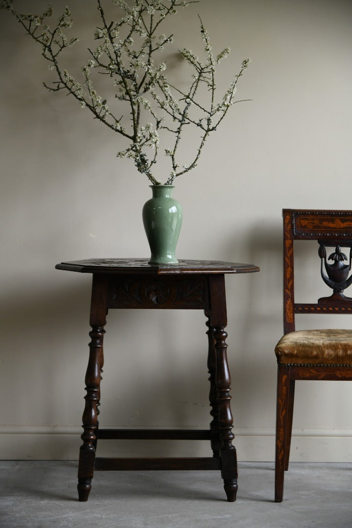 Carved Octagonal Occasional Table