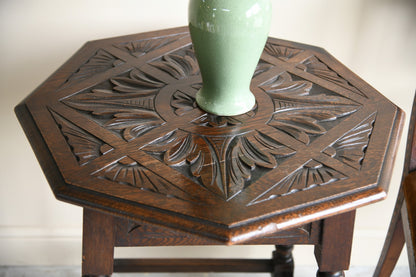 Carved Octagonal Occasional Table