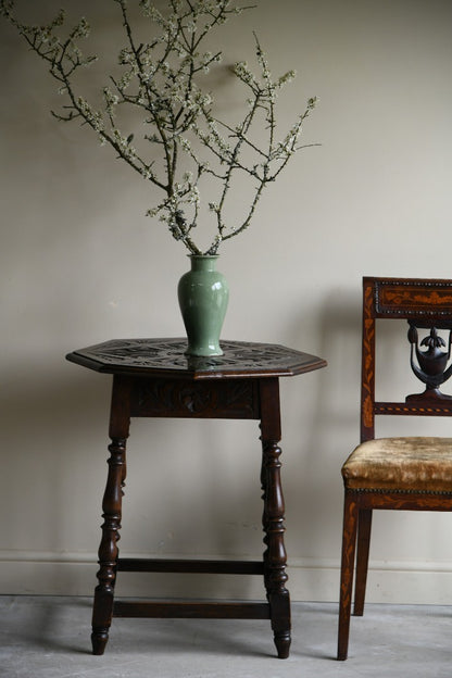 Carved Octagonal Occasional Table