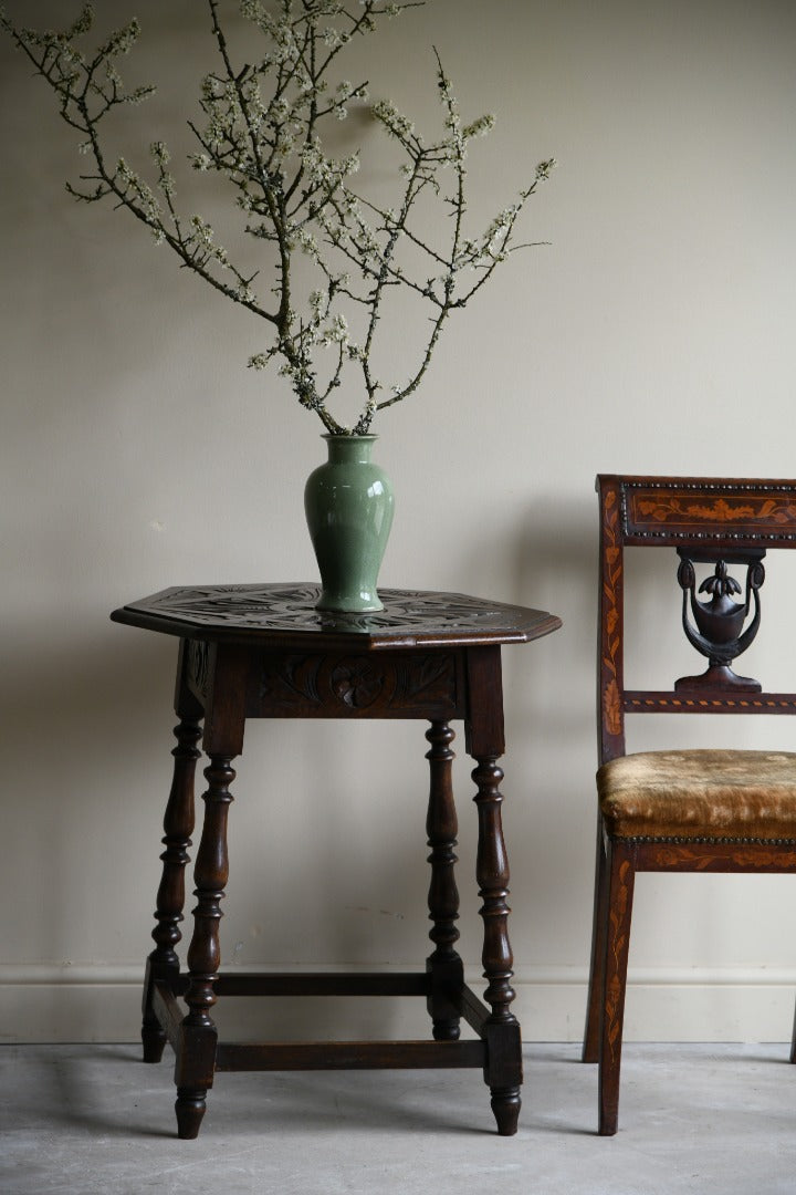 Carved Octagonal Occasional Table