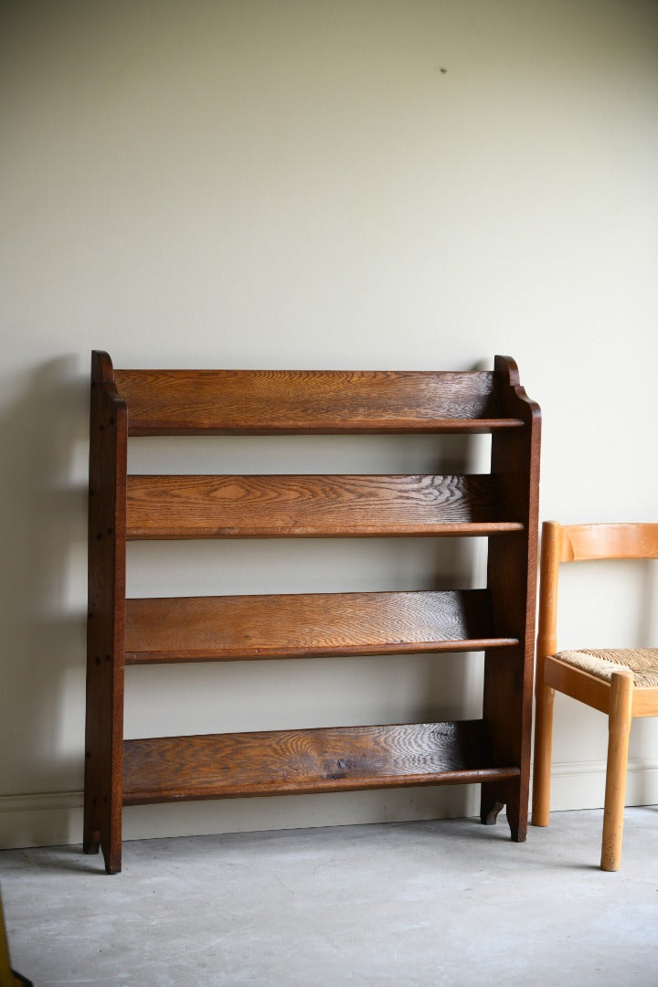 Early 20th Century Open Oak Bookcase