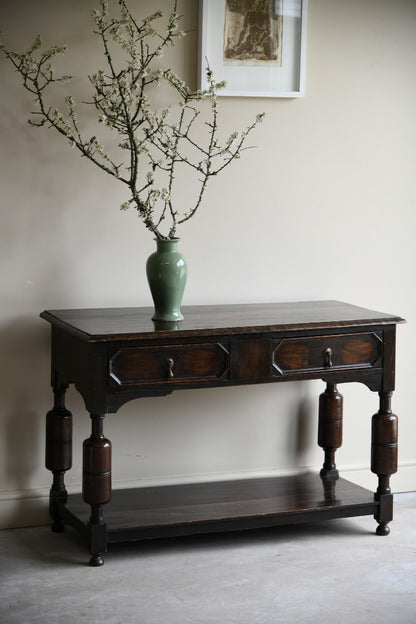 Jacobean Style Oak Side Table