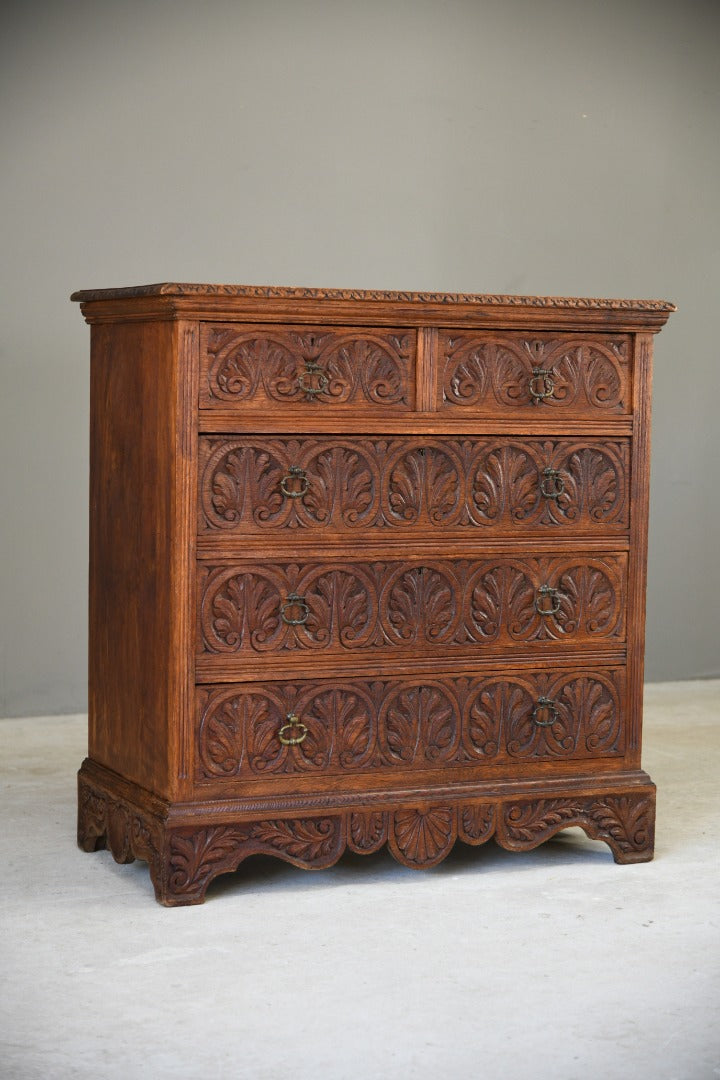 Continental Antique Oak Chest of Drawers