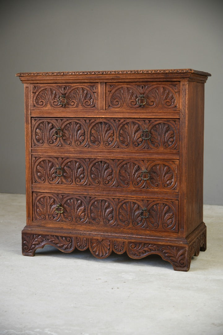 Continental Antique Oak Chest of Drawers