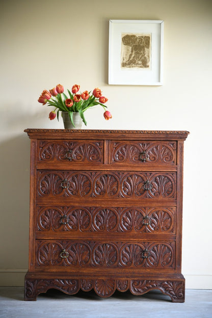 Continental Antique Oak Chest of Drawers