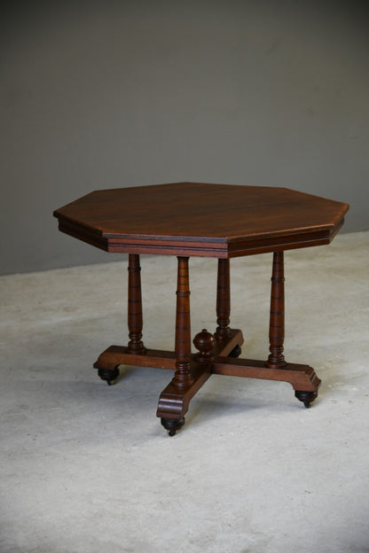 Victorian Walnut Octagonal Table