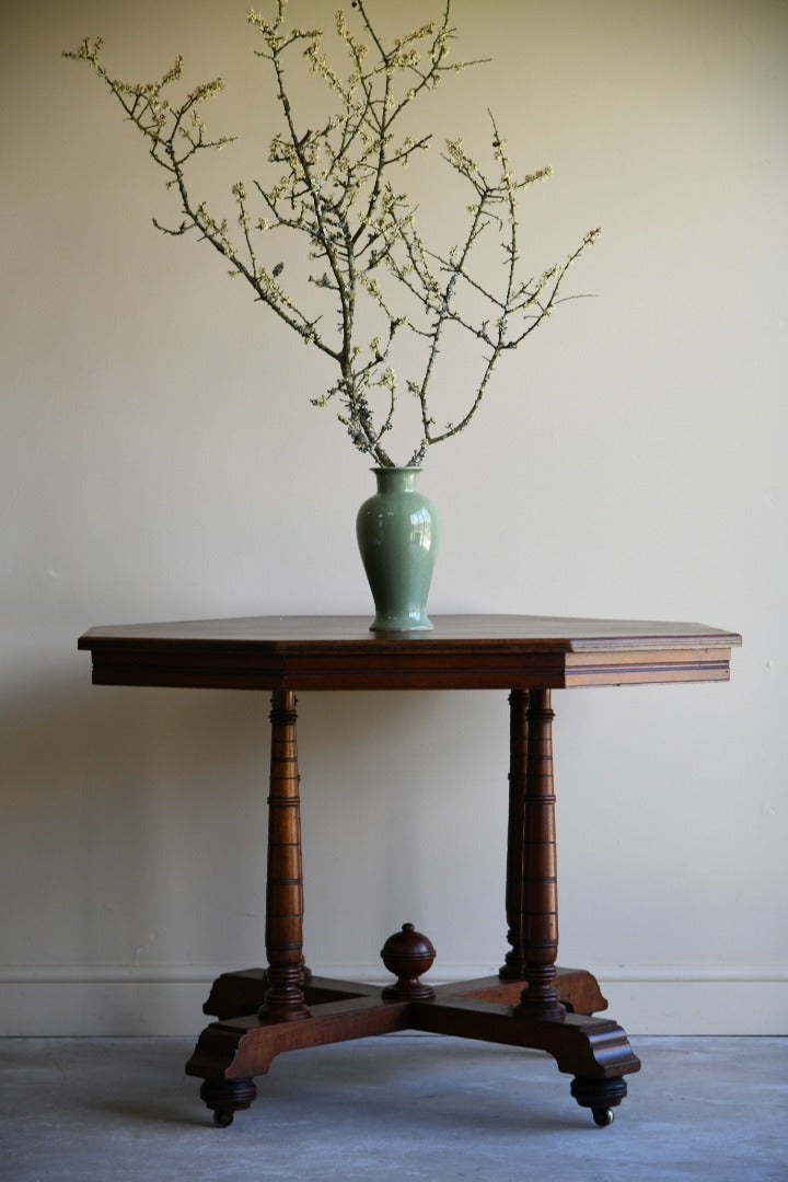 Victorian Walnut Octagonal Table