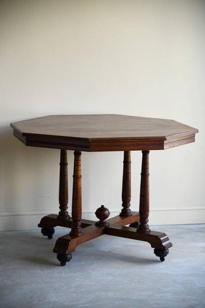 Victorian Walnut Octagonal Table