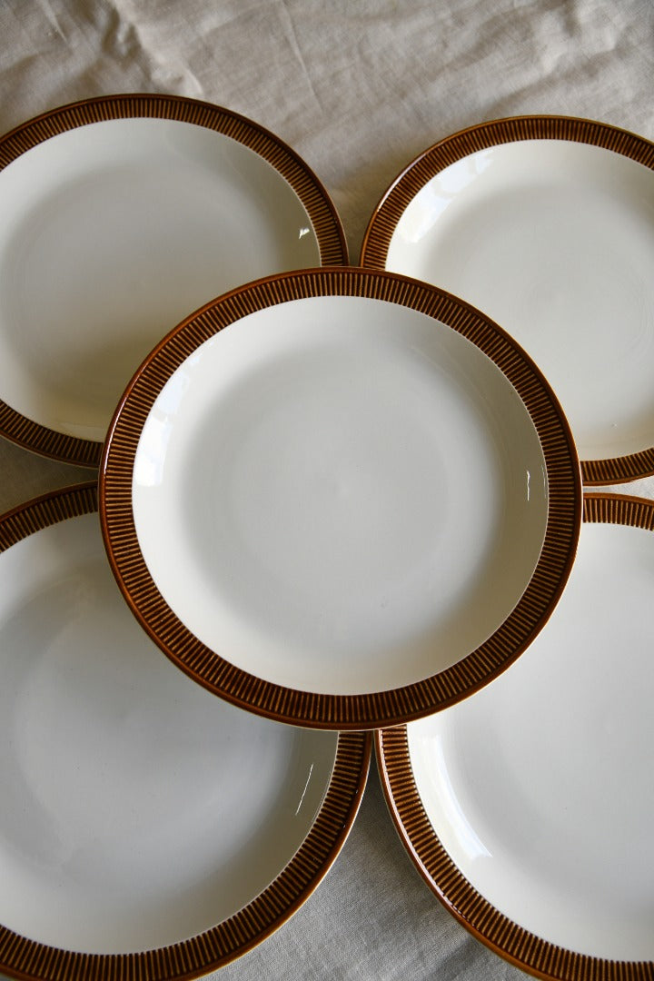 8 Poole Pottery Chestnut Dinner Plates
