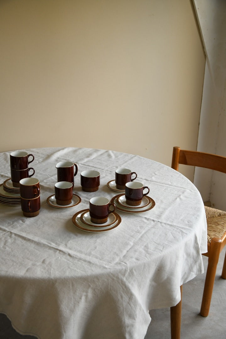 Poole Pottery Chestnut Cups & Saucers